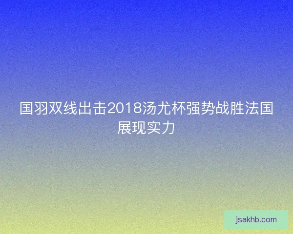 国羽双线出击2018汤尤杯强势战胜法国展现实力